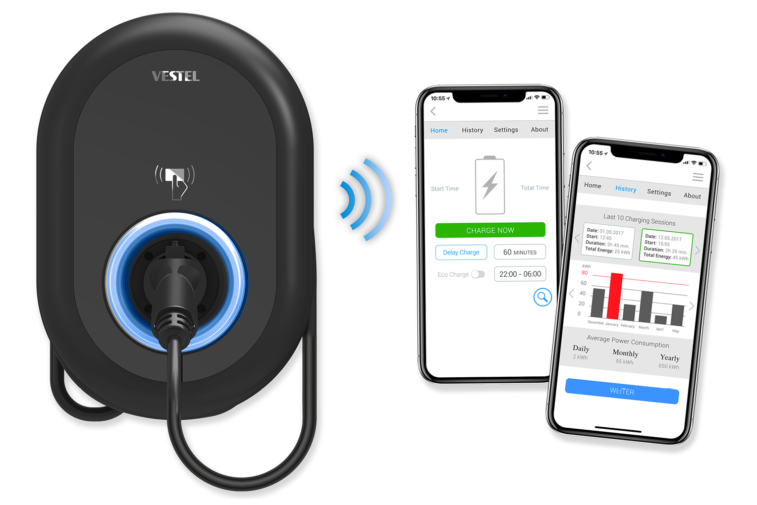 VESTEL eCHARGER EVC04 Home Smart Ladestationen für Elektroautos